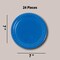 24 Count Blue Solid Color Round Dessert Plates 7 Inch for Birthday Snacks